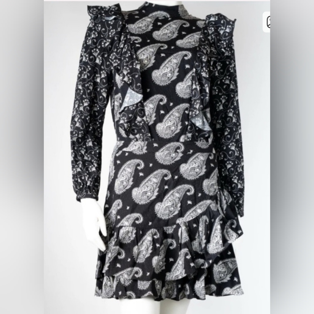 Ted Baker Tiasey High Neck Paisley Crepe Blouse With Lanee Ruffled Skirt Set